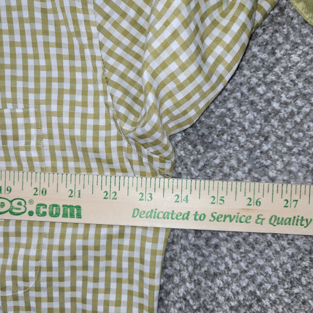 Avanti Uomo Mens Dress Shirt Olive Gingham French Cuff 17.5 36/37 Cotton Blend - Picture 6 of 9